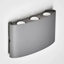Abaiang Applique murale d'extérieur LED Argenté, 6 lumières