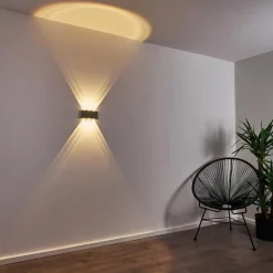 Abaiang Applique murale d'extérieur LED Argenté, 6 lumières