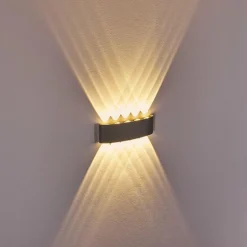 Abaiang Applique murale d'extérieur LED Argenté, 10 lumières