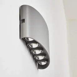 Abaiang Applique murale d'extérieur LED Argenté, 10 lumières