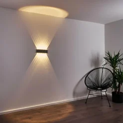 Abaiang Applique murale d'extérieur LED Argenté, 10 lumières