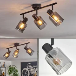 Aggebo Plafonnier Noir, 3 lumières