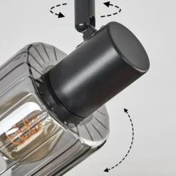 Aggebo Plafonnier Noir, 4 lumières