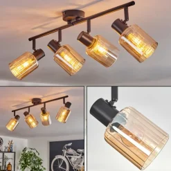 Aggebo Plafonnier Noir, 4 lumières