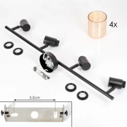 Aggebo Plafonnier Noir, 4 lumières