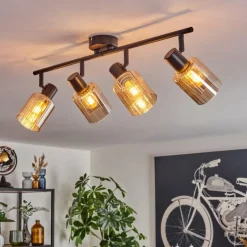 Aggebo Plafonnier Noir, 4 lumières