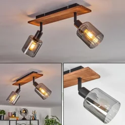 Aggebu Plafonnier Écru, Noir, 2 lumières