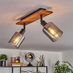 Aggebu Plafonnier Écru, Noir, 2 lumières