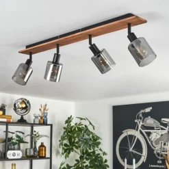 Aggebu Plafonnier Écru, Noir, 4 lumières