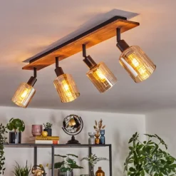 Aggebu Plafonnier Écru, Noir, 4 lumières