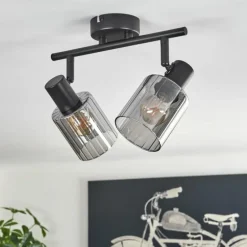Aggebu Plafonnier Noir, 2 lumières