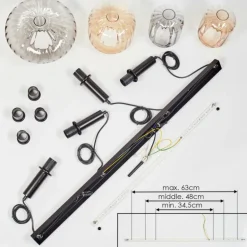 Alcofra Suspension Noir, 4 lumières