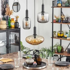 Alcofra Suspension Noir, 3 lumières