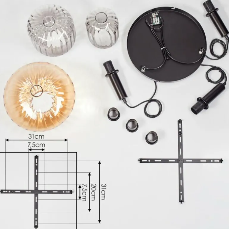 Alcofra Suspension Noir, 3 lumières