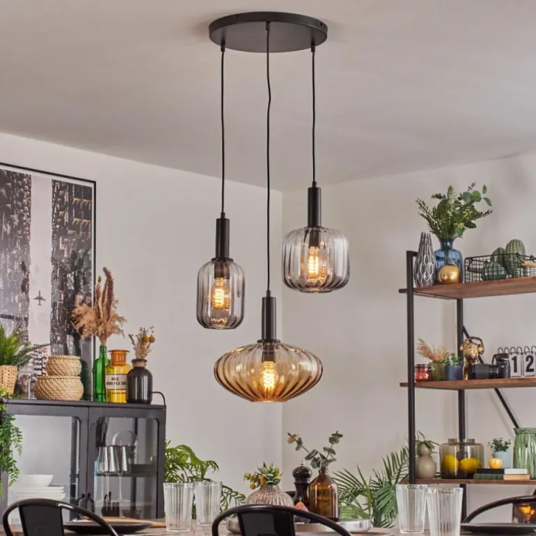 Alcofra Suspension Noir, 3 lumières