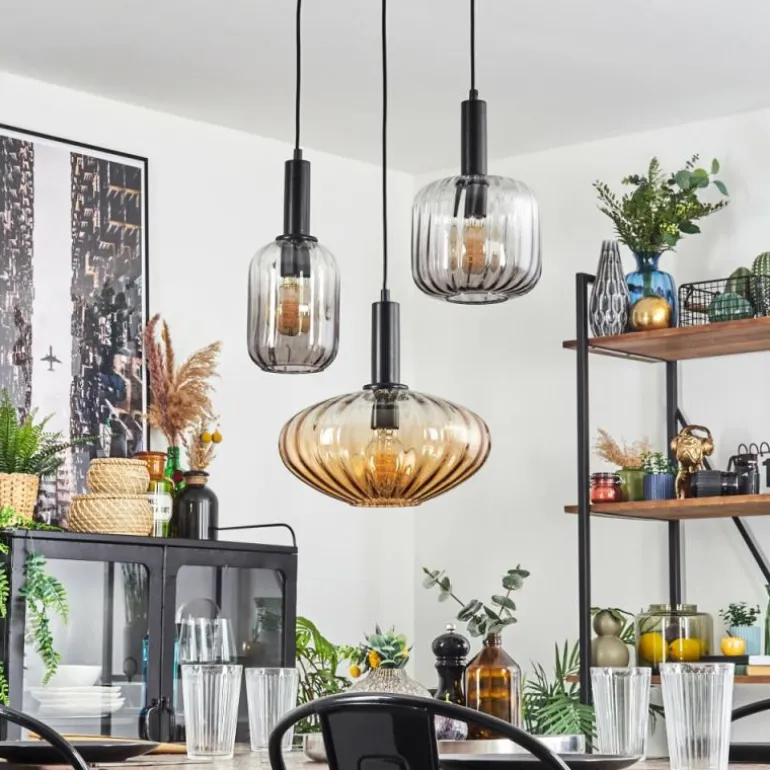 Alcofra Suspension Noir, 3 lumières