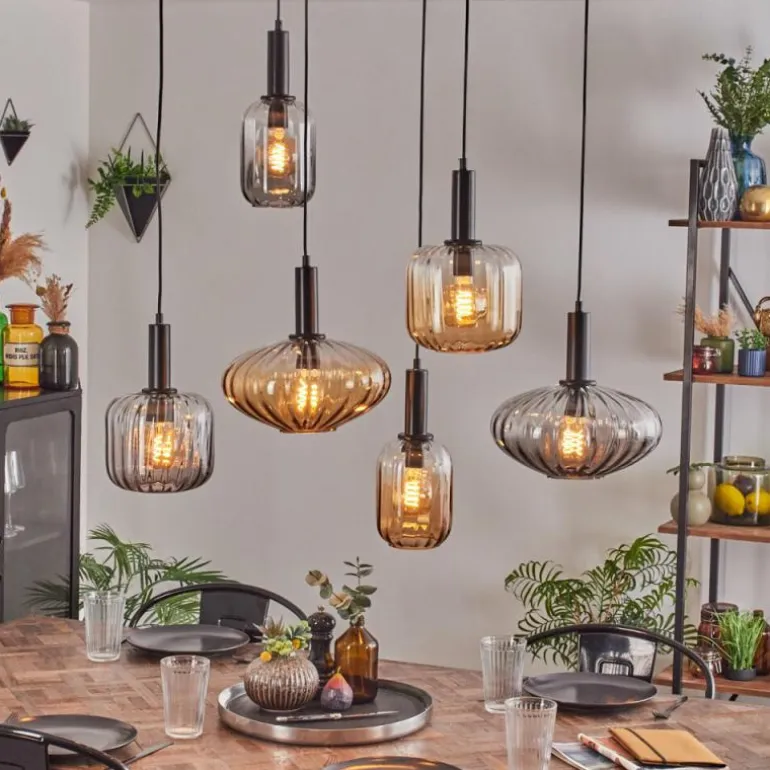 Alcofra Suspension Noir, 6 lumières