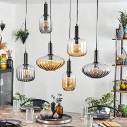 Alcofra Suspension Noir, 6 lumières