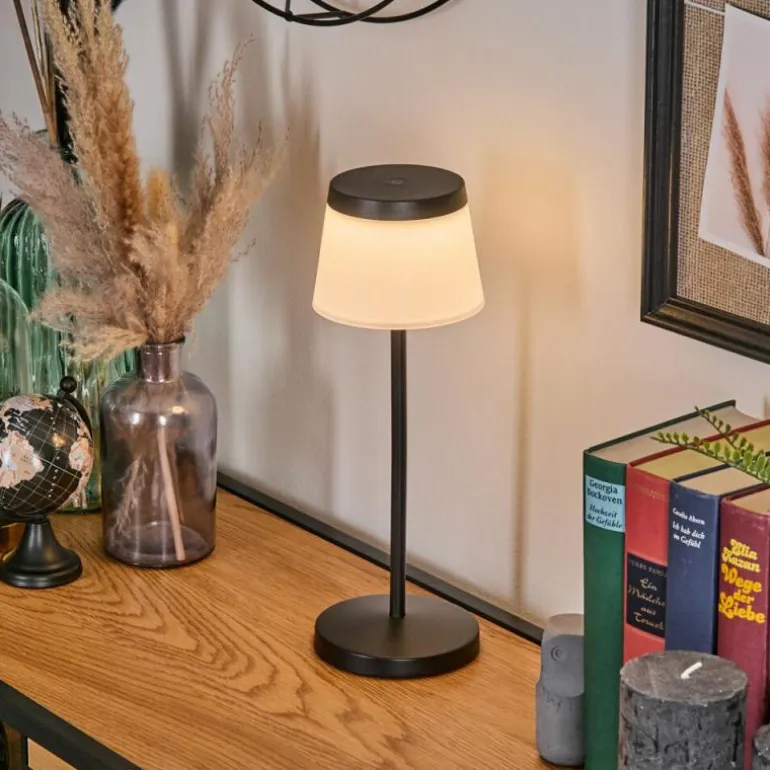 Algeraz Lampe de table d'extérieur, Lampe à poser LED Noir, 1 lumière