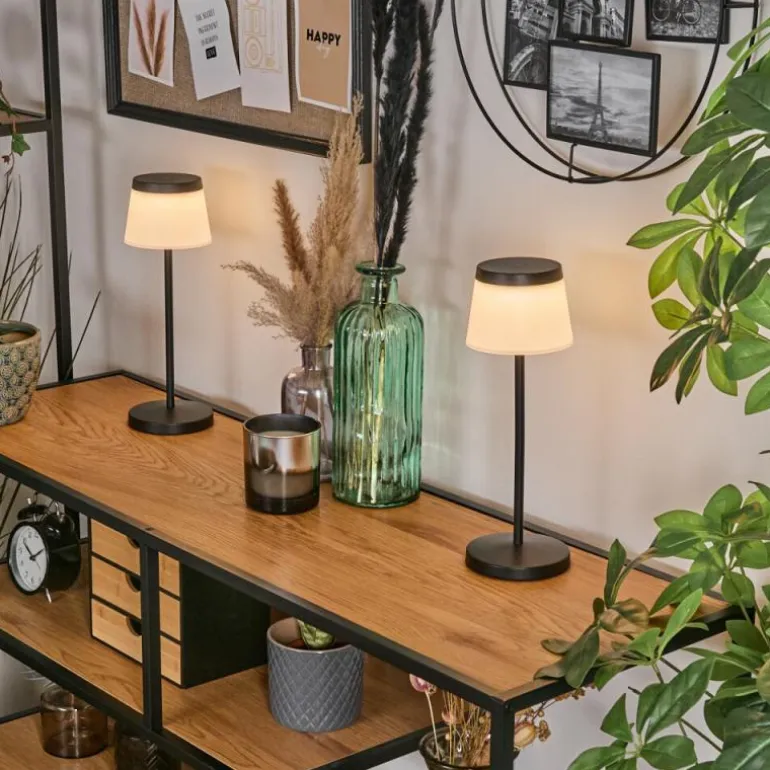 Algeraz Lampe de table d'extérieur, Lampe à poser LED Noir, 1 lumière