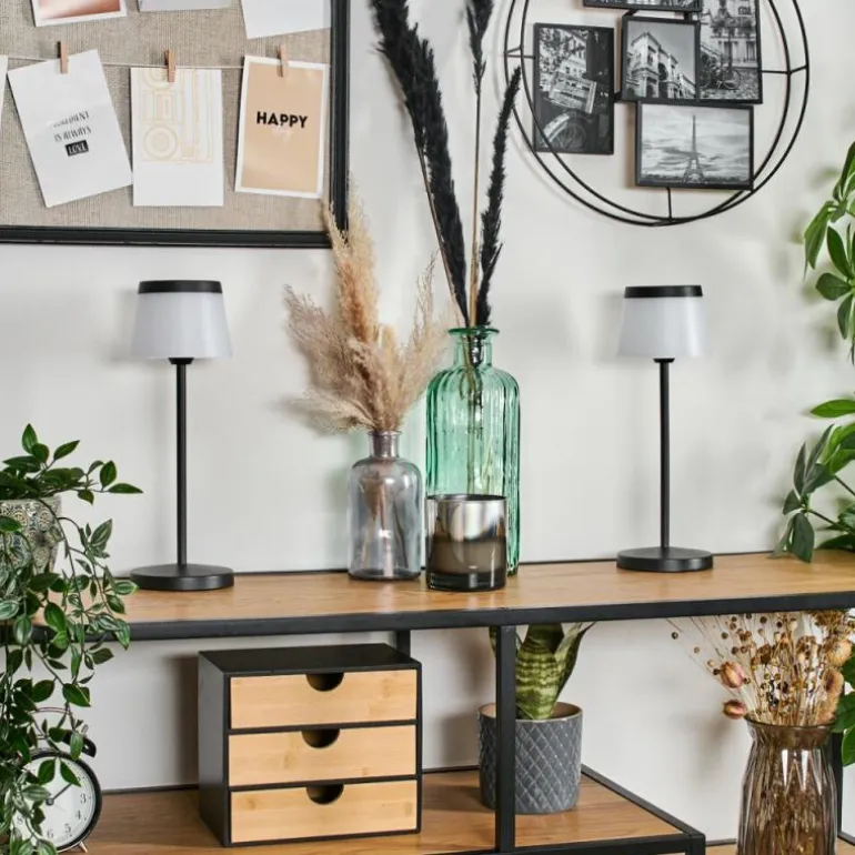 Algeraz Lampe de table d'extérieur, Lampe à poser LED Noir, 1 lumière