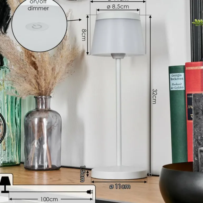Algeraz Lampe de table d'extérieur, Lampe à poser LED Blanc, 1 lumière