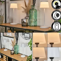 Algeraz Lampe de table d'extérieur, Lampe à poser LED Blanc, 1 lumière