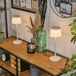 Algeraz Lampe de table d'extérieur, Lampe à poser LED Blanc, 1 lumière