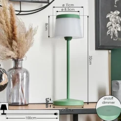 Algeraz Lampe de table d'extérieur, Lampe à poser LED Vert, 1 lumière