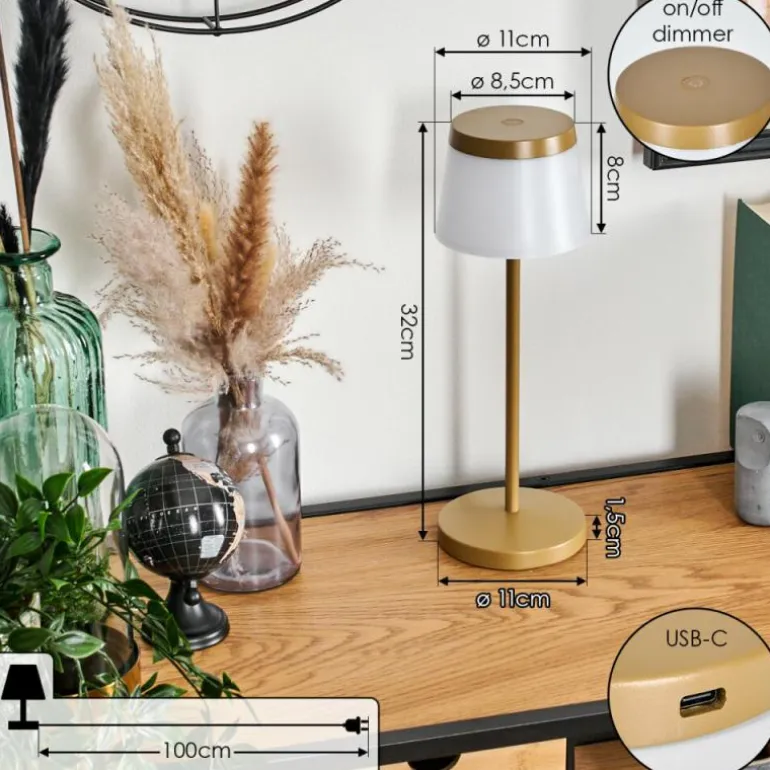 Algeraz Lampe de table d'extérieur, Lampe à poser LED Beige, 1 lumière