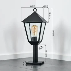 Anfei Eclairage de chemin Noir, 1 lumière