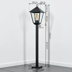 Anfei Eclairage de chemin Noir, 1 lumière