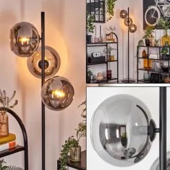 Apedo Lampadaire Fumé, 3 lumières