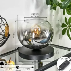 Apedo Lampe à poser Noir, 1 lumière