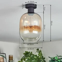Apedo Plafonnier Ambre, Clair, 1 lumière