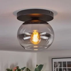 Apedo Plafonnier, Boule lumineuse Clair, Fumé, 1 lumière