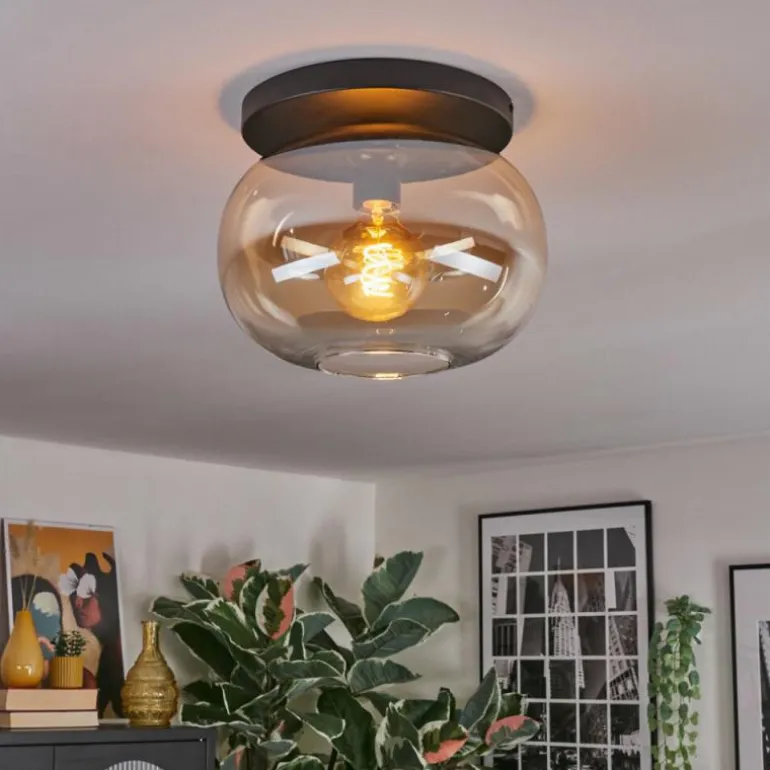 Apedo Plafonnier, Boule lumineuse Ambre, Clair, 1 lumière