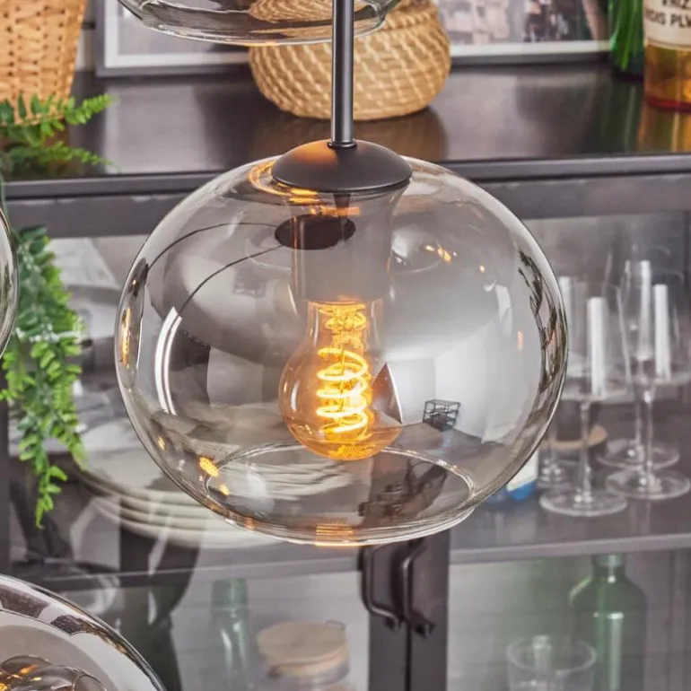 Apedo Suspension, Boule lumineuse, Suspension Clair, Fumé, 4 lumières