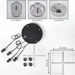 Apedo Suspension, Boule lumineuse, Suspension Fumé, 4 lumières