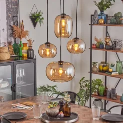 Apedo Suspension, Boule lumineuse, Suspension Ambre, 4 lumières