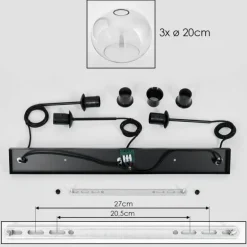 Apedo Suspension, Boule lumineuse, Suspension Clair, 3 lumières