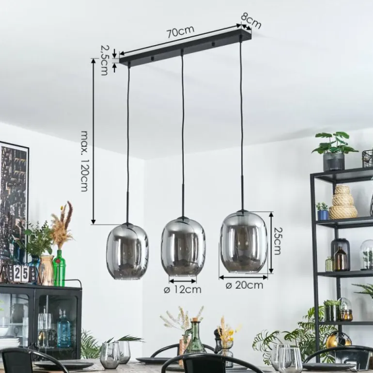 Apedo Suspension Fumé, 3 lumières