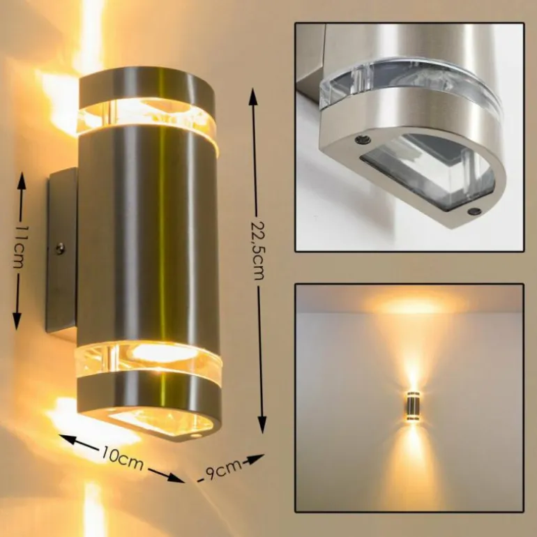 Applique extérieure Maturin Acier inoxydable, 2 lumières