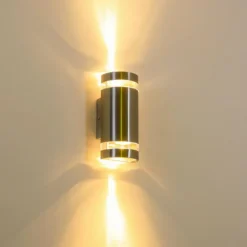 Applique extérieure Maturin Acier inoxydable, 2 lumières