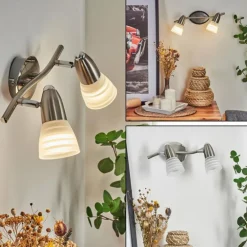 Applique murale Chapod Nickel mat, 2 lumières