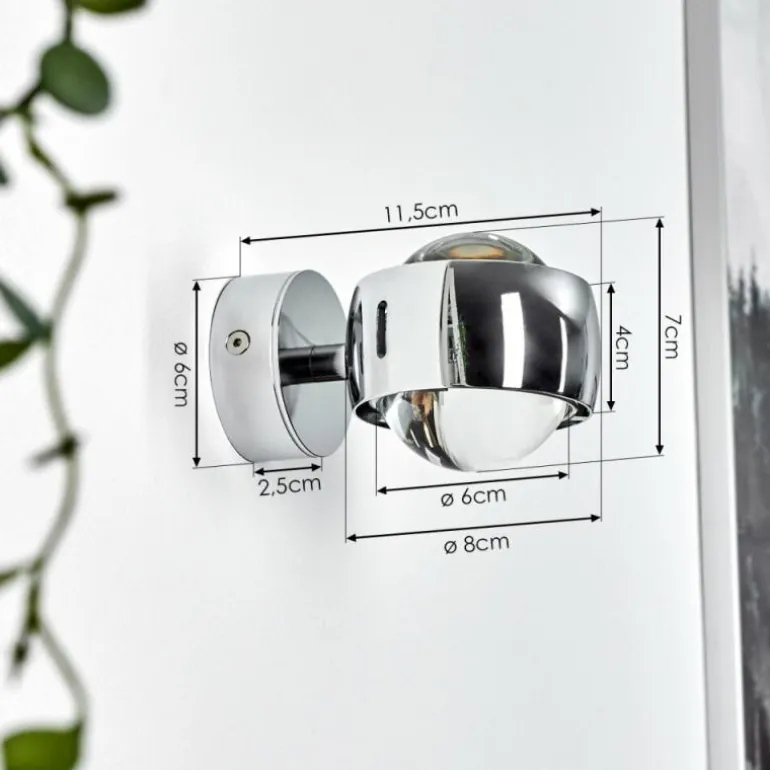 Applique murale Sapri Chrome, 1 lumière