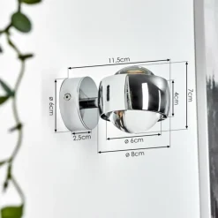 Applique murale Sapri Chrome, 1 lumière