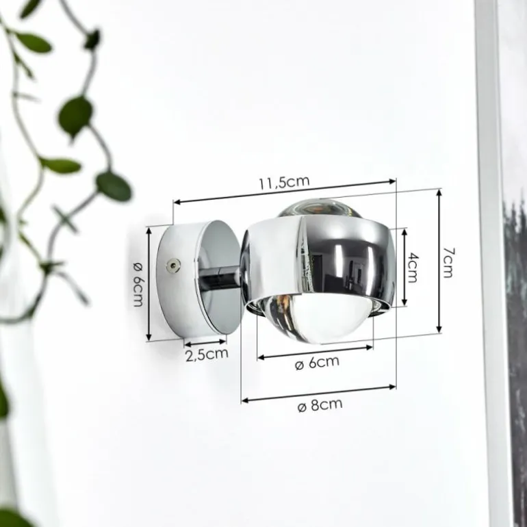 Applique murale Sapri Chrome, 1 lumière