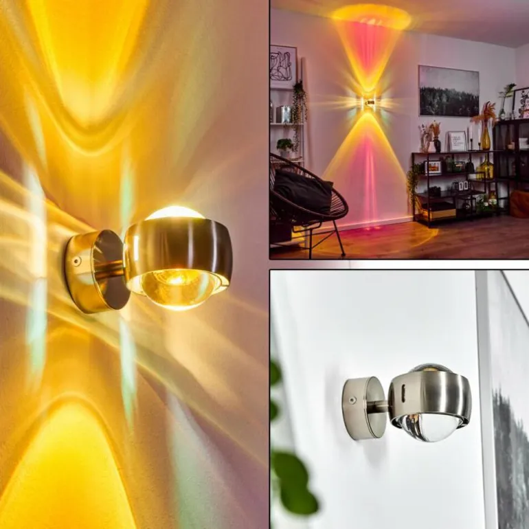 Applique murale Sapri Nickel mat, 1 lumière