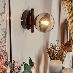 Applique murale - Verre Chehalis Clair, Fumé, 1 lumière